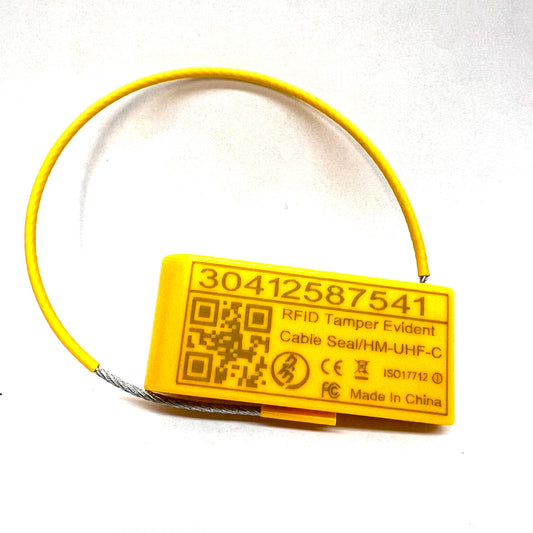 RFID Tamper Evident Security Cable Seal Tag Yellow HM-UHF-C  ISO17712 25 Each