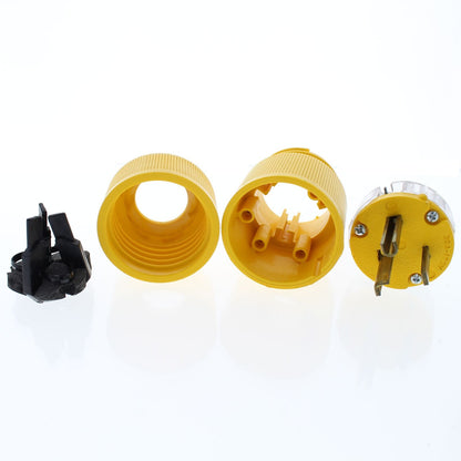 P&S D0531 Yellow Gator Grip Industrial Straight Blade Plug NEMA 5-30P 30A 125V