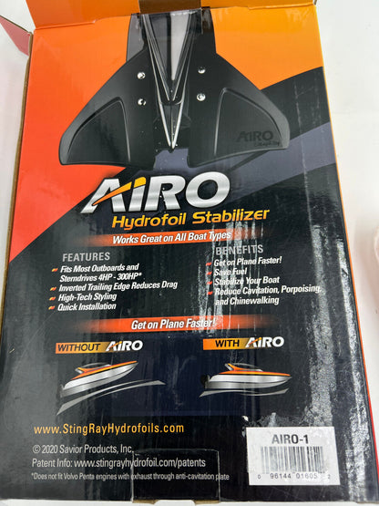 AIRO AIRO-1 Boat Stingray AIRO Hydrofoil Stabilizer Fin Whale Tail Black New