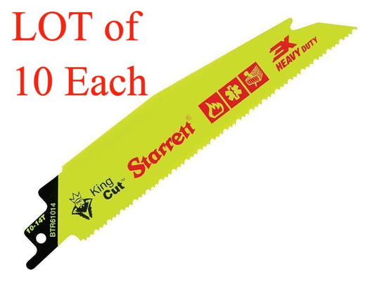 Starrett BTR61014 King Cut 3X Heavy Duty Reciprocuting Saw Blade Lot/10 Each