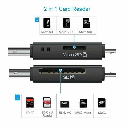 2 Each Micro USB OTG/USB 2.0 Card Reader Adapter SD/Micro SD Memory Card Reader