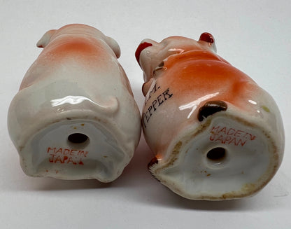 Rare Vintage PIGS Salt and Pepper Shakers Hand Painted JAPAN