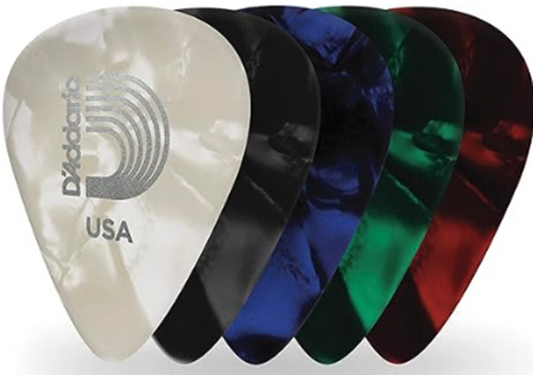 D'Addario Assorted Pearl Celluloid Guitar Picks, 100 pack, Medium New! Sealed