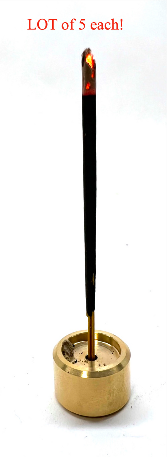LOT of 5 Brass Incense Holder Simple Clean Essential Design Minimalistic Style
