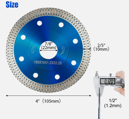 Porcelain Tile 4.5" Thin Diamond Dry/Wet Cutting Blade Grinder Disc H9C2700 New