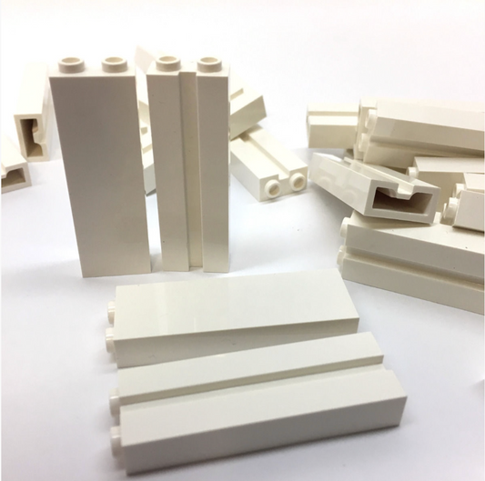 Genuine LEGO White Brick Modified 1x2x5 Garage Door Groove #88393 Lot of 25 pcs