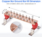10" Copper Ground Bar Kit 900A Equipment Power Grounding 16 Terminals Ham Radio