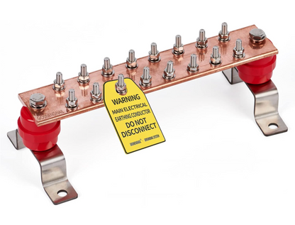 10" Copper Ground Bar Kit 900A Equipment Power Grounding 16 Terminals Ham Radio