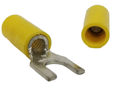 50 Pcs STA-KON Thomas & Betts T&B 4RGY8 12-10AWG Fork Terminal Yellow #10 Stud