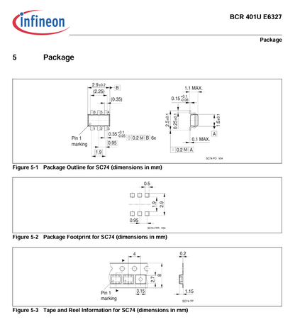 Infineon BCR401UE6327 LED Driver Chip 3000 Pcs