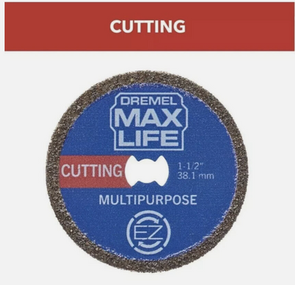 2 Each New Dremel Max Life 1-1/2" 38.1mm Diamond Cutting Wheels (EZ545HP)
