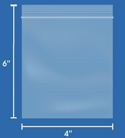4"X6" 2 MIL Clear Zipper Bags LDPE MGZ2P0406 1000 pcs (10 Dispenser Bags of 100)