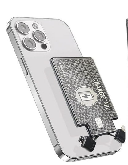 AquaVault AV10 Platinum 2300 mAh ChargeCard Credit Card PowerBank Apple Android