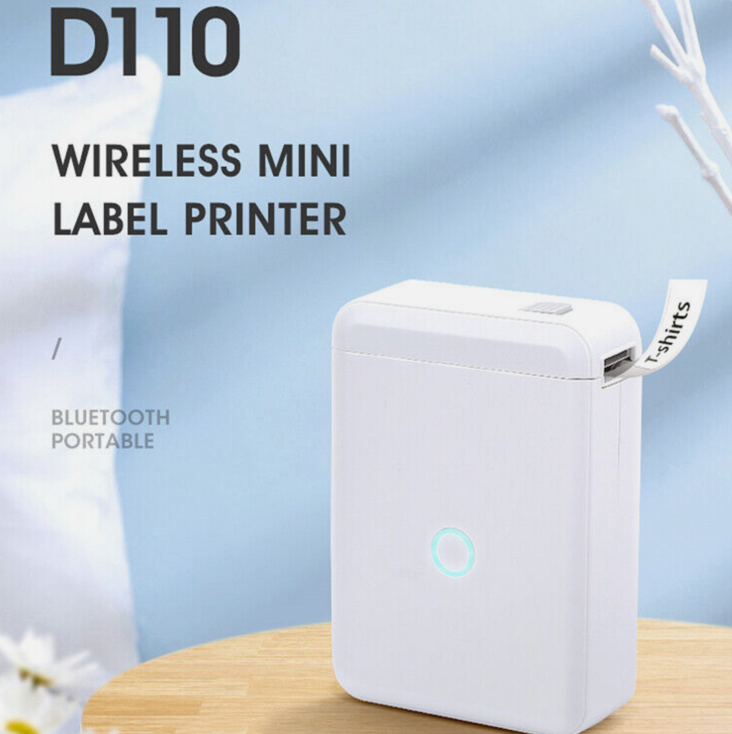 NimBot D110 Portable Bluetooth Wireless Thermal Label Printer White New/ Sealed