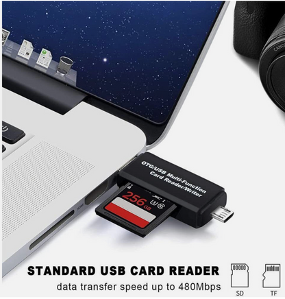 2 Each Micro USB OTG/USB 2.0 Card Reader Adapter SD/Micro SD Memory Card Reader