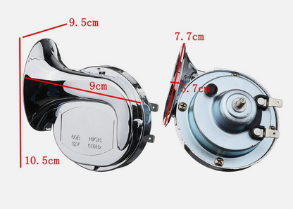 Chrome 12V Snail Dual Tone Horns High Low Universal Fit Car Truck Van Cycle 60B