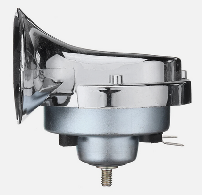 Chrome 12V Snail Dual Tone Horns High Low Universal Fit Car Truck Van Cycle 60B