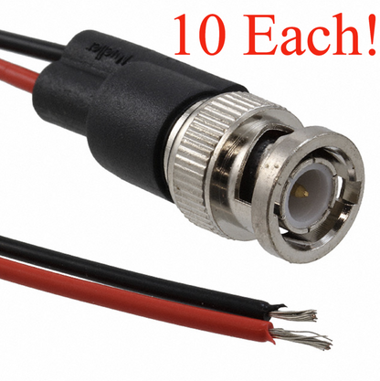 10 Pcs Mueller BU-P4970 Test Lead BNC Male Plug to 7" 20 AWG Wire Leads 500V RMS