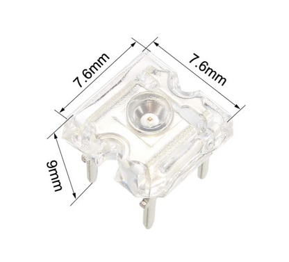 AMBER LED 585-590nm 4 Pin 1000-1500 MCD Superflux Clear 2.0-2.5V 10 Each