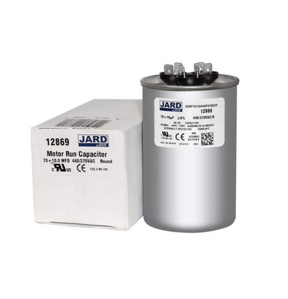 JARD 12869 70+10MFD  370/440VAC Round Motor Run Capacitor LOT of 6 Each