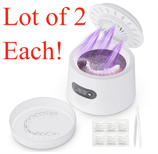 Ultrasonic Cleaner UC01 UV Sterilizing Dentures Dental Retainers Jewelry 2 Each!