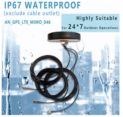 Combo Cellular MIMO 4G 3 Leads GPS & 4G LTE 2X2 MIMO 698~2690 MHz Combo Antenna