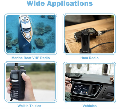 Vehicle Ham Radio Antenna Dual Band VHF/UHF 144/430MHz Magnet Base PL259 16FT