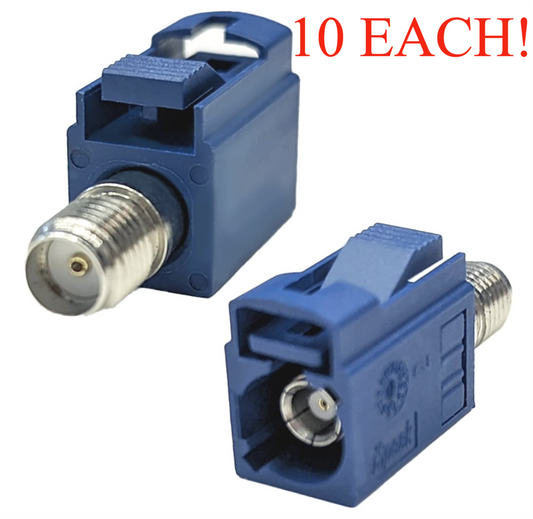 Fakra C Female to SMA Female GPS Antenna Signal Adapter 50 Ohm 10 Each!