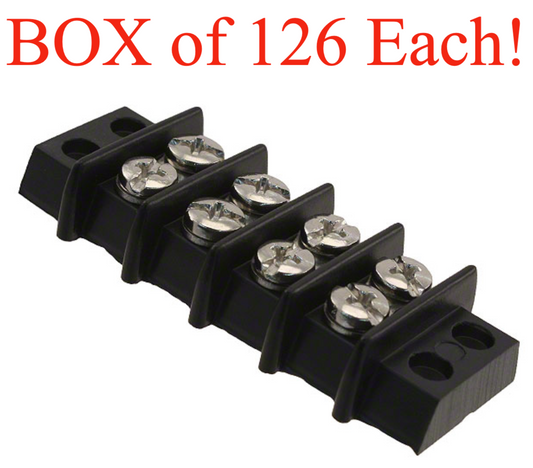 Cinch 4-140 Double Row 4 Circuit Screw Barrier Strip .375 16-22AWG Box of 126 Ea
