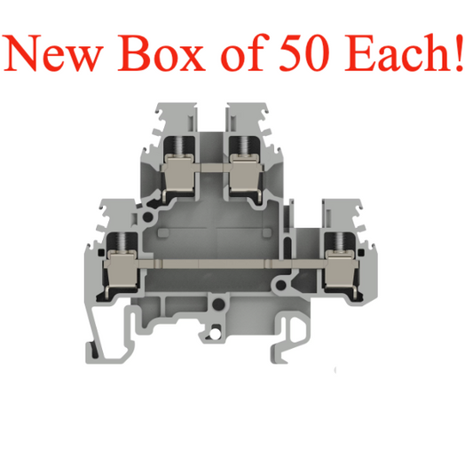 TE Entrelec 1SNA115271R2200 Terminal Block, Din Rail, 4Pos, 22-12Awg Box of 50