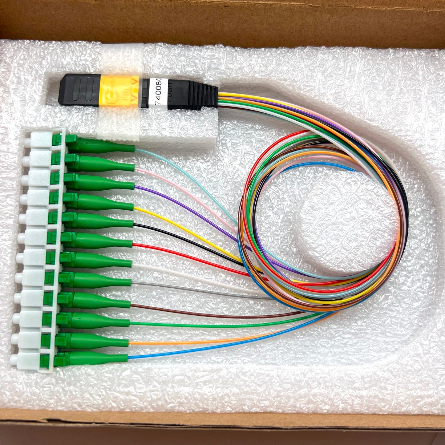 TELECT CA ASSY FO SM MPO LC/APC 12 FIBER BREAKOUT 900UM LOW LOSS 148942-2 3 Each