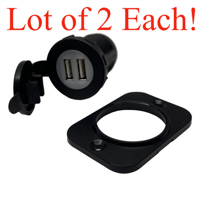 Dual USB A Socket SCI Brand A13-194BPS-BB3 Input 12-24VDC Output 5V/2.1A