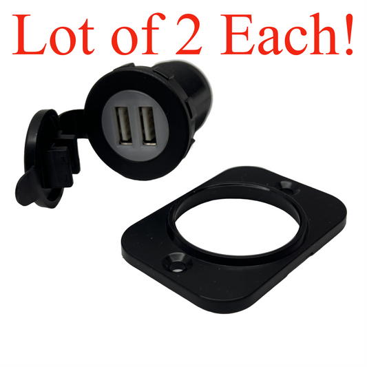 Dual USB A Socket SCI Brand A13-194BPS-BB3 Input 12-24VDC Output 5V/2.1A