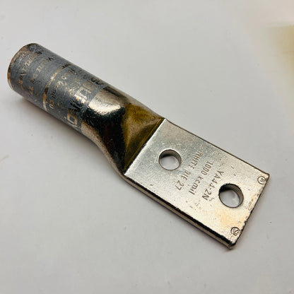 Lot of 3 NEW Burndy YA442N, HYLUG Cu Compression, 2-Hole, 1/2" Stud White
