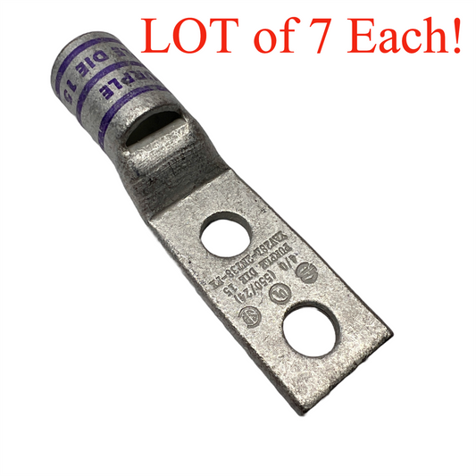 BURNDY YAV28L2NT38FX 4/0 AWG FLEX Purple Copper Compression Lugs NEW Lot/7 Pcs