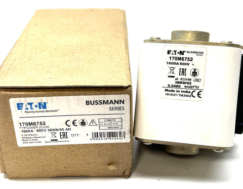 EATON BUSSMANN 170M6752 High Speed Square Body Fuse 700V (UL) 690V (IEC) 1600AMP