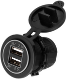 Dual USB Charger Socket Waterproof Power Outlet 12V/24V 2.1A & 2.1A for Car Boat